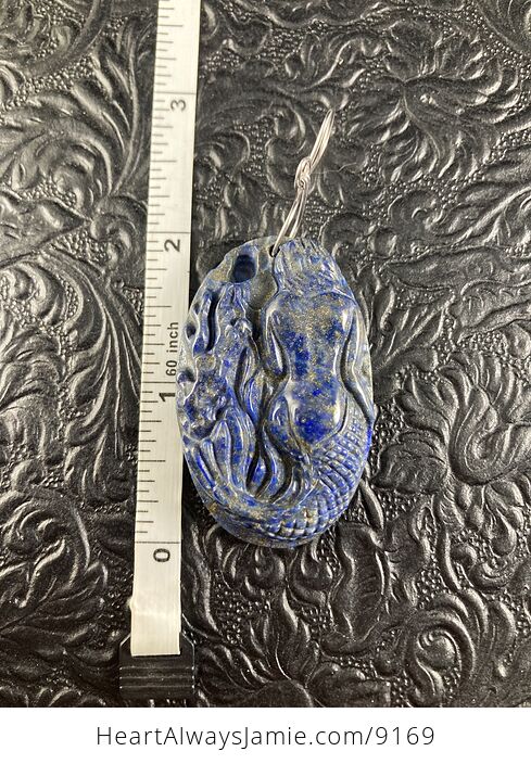 Carved Mermaid Lapis Lazuli Stone Pendant Jewelry - #17cl53HdDpo-6
