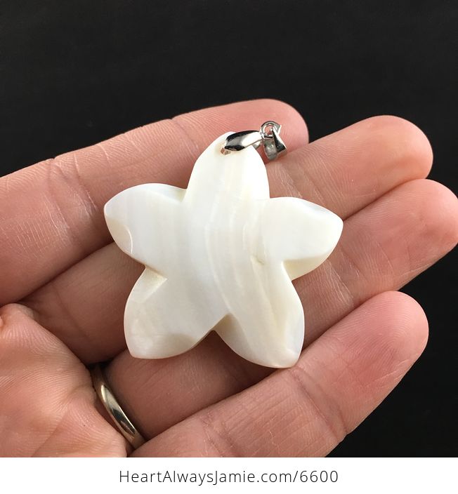 Carved White Shell Frangipani Plumeria Flower Jewelry Pendant - #Xet2NvIHHlE-5