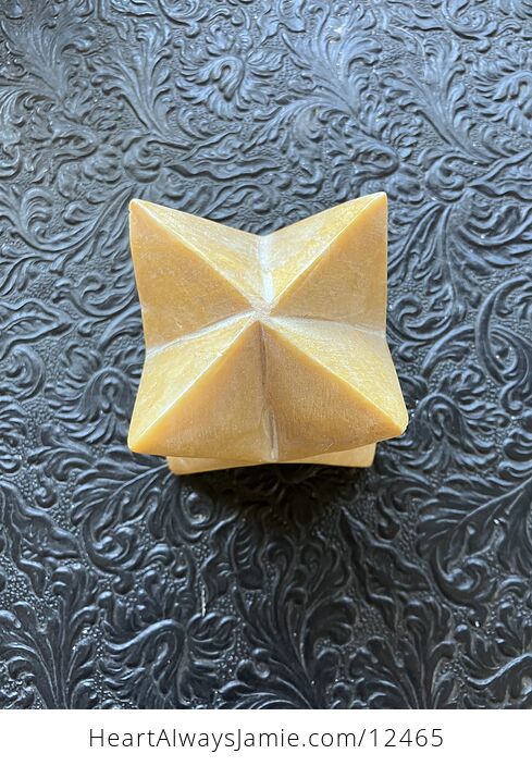 Carved Yellow Jasper Merkaba Crystal - #fz7b3UbGN88-3