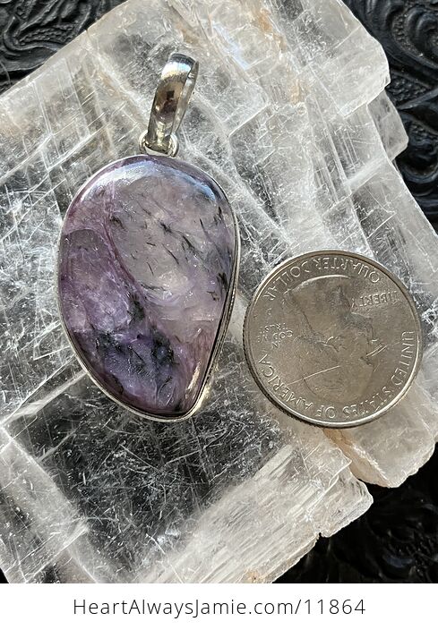 Charoite Canasite with Aegirine Crystal Stone Jewelry Pendant - #swZaENmzfsY-5