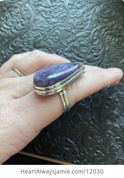 Charoite Gemstone Crystal Stone Jewelry Ring - #ut1h8vpi07c-8