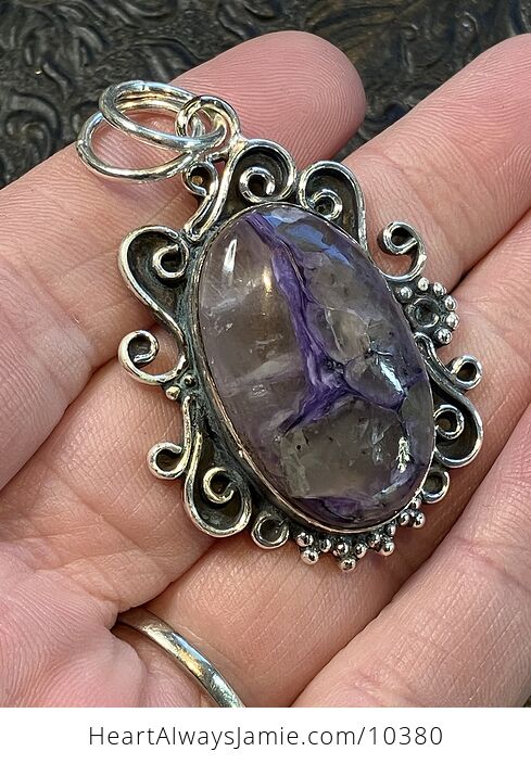 Charoite in Quartz Handcrafted Purple Stone Jewelry Crystal Pendant - #fDsUF8by9TM-2