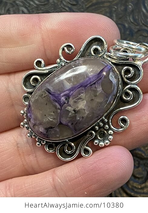 Charoite in Quartz Handcrafted Purple Stone Jewelry Crystal Pendant - #fDsUF8by9TM-3