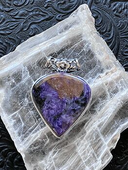 Charoite Tinaksite and Aegirine Pendant Stone Crystal Jewelry #fpZkaoNV5xE