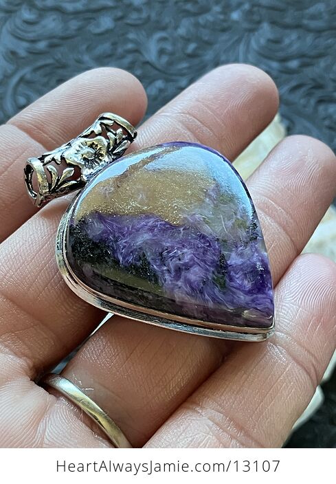 Charoite Tinaksite and Aegirine Pendant Stone Crystal Jewelry - #fpZkaoNV5xE-5