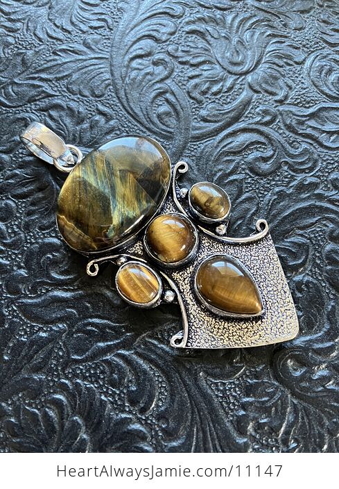 Chatoyant Tigers Eye Gemstone Crystal Jewelry Pendant - #CvAIeBvIvV8-1