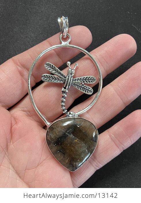 Chiastolite Andalusite Dragonfly Pendant Crystal Stone Jewelry - #nw2NK8hbGYo-9