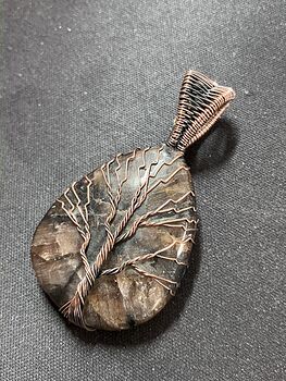 Chiastolite Andalusite Wire Wrapped Tree of Life Pendant Crystal Stone Jewelry #PhQDd6bczlI