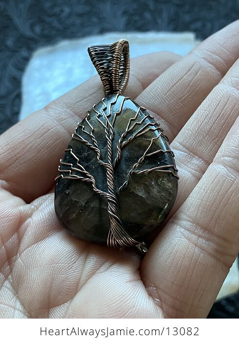 Chiastolite Andalusite Wire Wrapped Tree of Life Pendant Crystal Stone Jewelry - #PhQDd6bczlI-3