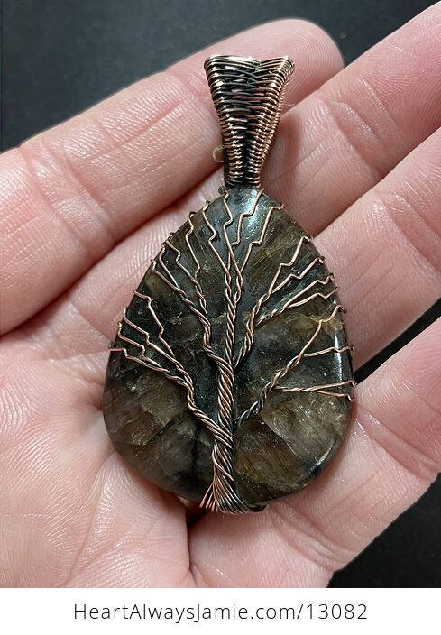 Chiastolite Andalusite Wire Wrapped Tree of Life Pendant Crystal Stone Jewelry - #PhQDd6bczlI-11