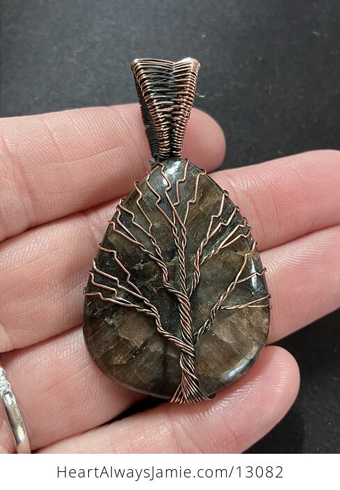 Chiastolite Andalusite Wire Wrapped Tree of Life Pendant Crystal Stone Jewelry - #PhQDd6bczlI-12