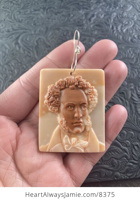 Chopin Music Composer Jasper Pendant Stone Jewelry Mini Art Ornament - #x8lBOpn75QE-1