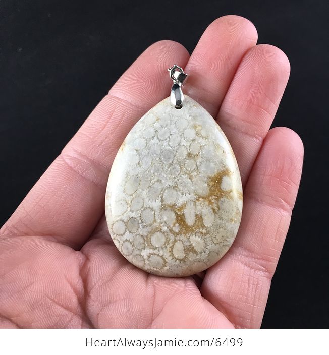 Chrysanthemum Coral Fossil Stone Pendant Necklace Jewelry - #900Py0pptes-1