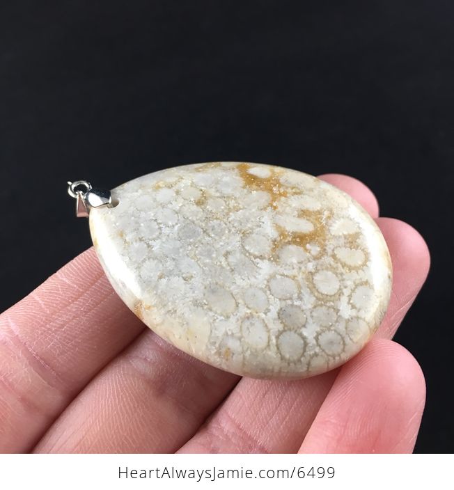 Chrysanthemum Coral Fossil Stone Pendant Necklace Jewelry - #900Py0pptes-4