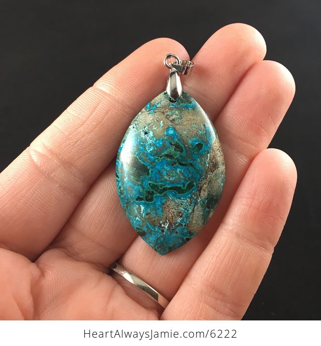 Chrysocolla Malachite Stone Jewelry Pendant - #0CQcLxbMABY-1