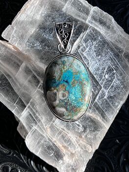 Chrysocolla Stone Crystal Jewelry Pendant #MY0UXFZAyeQ