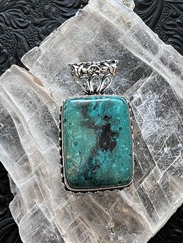 Chrysocolla Stone Crystal Jewelry Pendant #P6zKzBGEqVQ