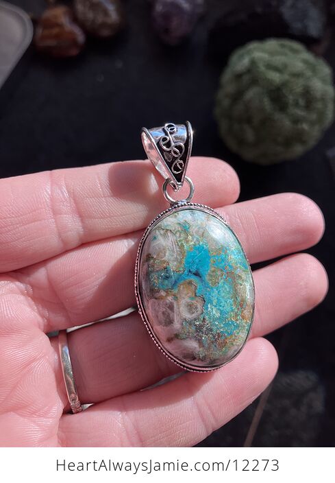 Chrysocolla Stone Crystal Jewelry Pendant - #MY0UXFZAyeQ-2