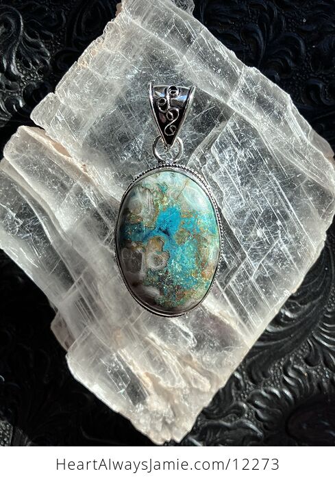 Chrysocolla Stone Crystal Jewelry Pendant - #MY0UXFZAyeQ-5