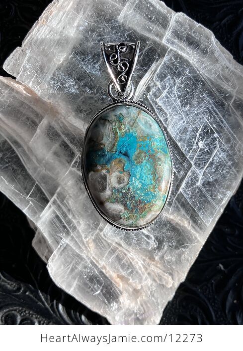 Chrysocolla Stone Crystal Jewelry Pendant - #MY0UXFZAyeQ-1