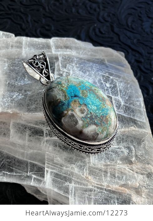 Chrysocolla Stone Crystal Jewelry Pendant - #MY0UXFZAyeQ-6