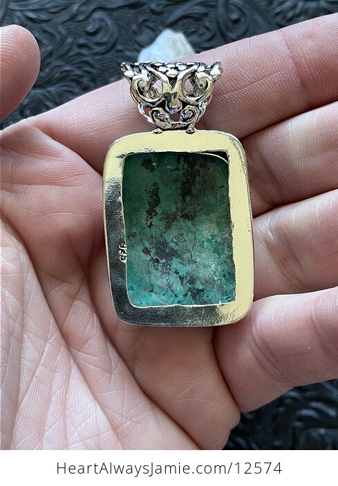 Chrysocolla Stone Crystal Jewelry Pendant - #P6zKzBGEqVQ-5