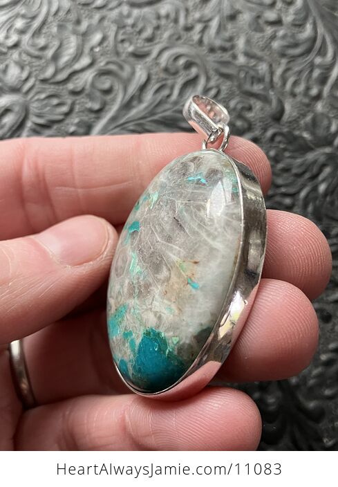 Chrysocolla Stone Crystal Jewelry Pendant - #mZx5CKC81xg-5