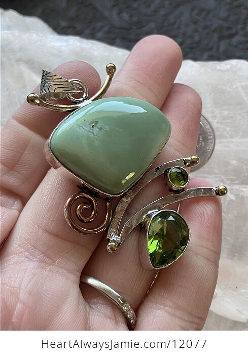 Chrysoprase and Peridot Stone Jewelry Crystal Pendant - #yzxkYvMaPl8-4