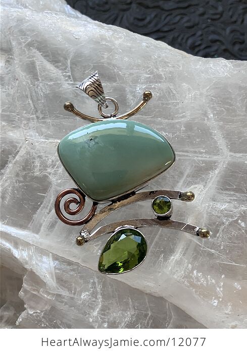 Chrysoprase and Peridot Stone Jewelry Crystal Pendant - #yzxkYvMaPl8-2