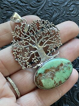 Chrysoprase Crystal Stone Bird Tree Nature Jewelry Pendant #u7V847ZmIkU