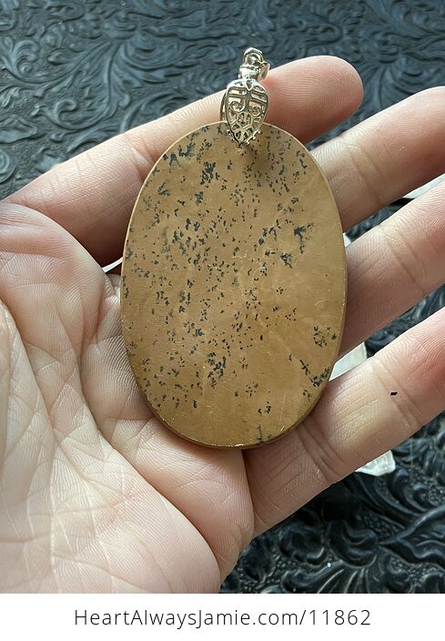 Cicada Carved Dendritic Jasper Stone Crystal Pendant Jewelry - #YgBo9AkrmH4-6