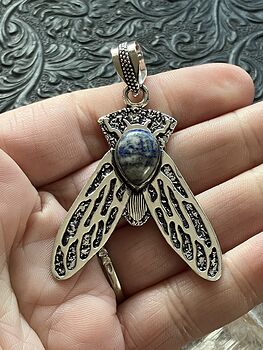 Cicada Lapis Lazuli Gemstone Crystal Jewelry Pendant #D5VQlDbsr3s