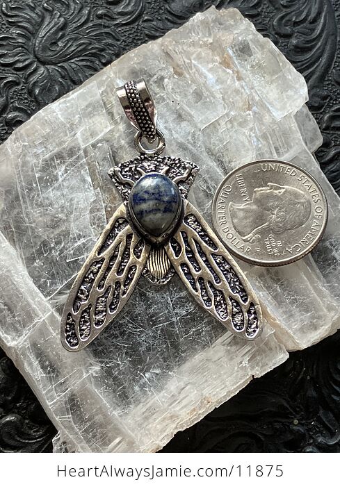 Cicada Lapis Lazuli Gemstone Crystal Jewelry Pendant - #D5VQlDbsr3s-3