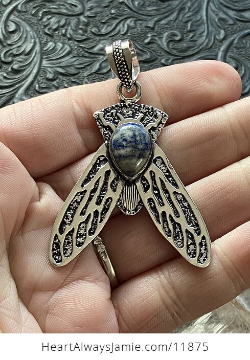 Cicada Lapis Lazuli Gemstone Crystal Jewelry Pendant - #D5VQlDbsr3s-1