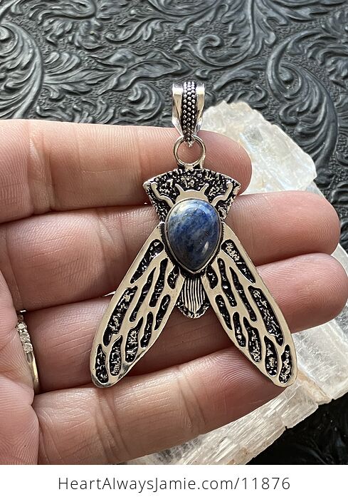 Cicada Lapis Lazuli Gemstone Crystal Jewelry Pendant - #JGTktstztzg-1
