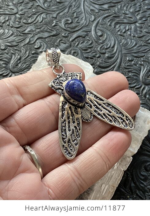 Cicada Lapis Lazuli Gemstone Crystal Jewelry Pendant - #u9z0QPhPGus-2