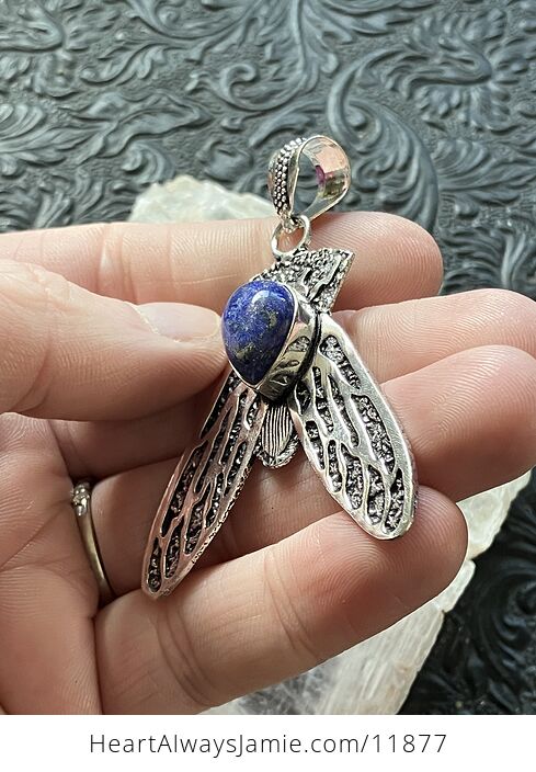 Cicada Lapis Lazuli Gemstone Crystal Jewelry Pendant - #u9z0QPhPGus-3