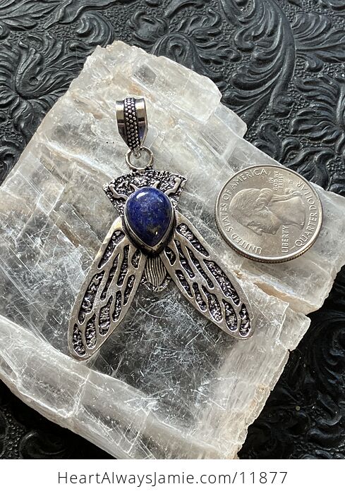 Cicada Lapis Lazuli Gemstone Crystal Jewelry Pendant - #u9z0QPhPGus-5