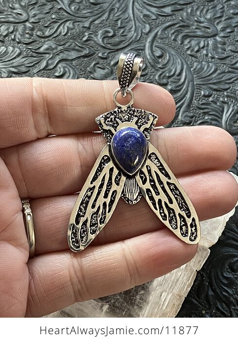 Cicada Lapis Lazuli Gemstone Crystal Jewelry Pendant - #u9z0QPhPGus-1