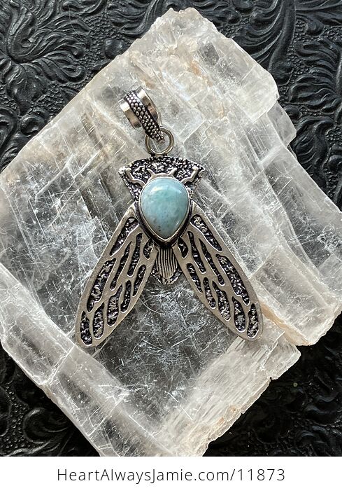 Cicada Larimar Gemstone Crystal Jewelry Pendant - #KmyKuvwYNfM-1