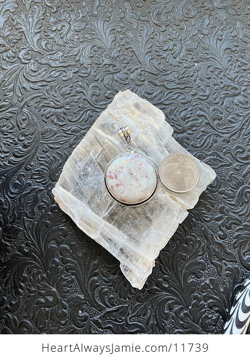 Cinnabrite Cinnabar in Scapolite and Quartz Matrix Stone Crystal Stone Jewelry Pendant - #fskGAhZB3xU-3