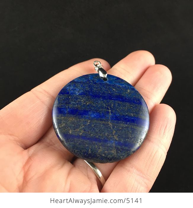 Circle Shaped Blue Lapis Lazuli Stone Jewelry Pendant - #bUJkK4X3i78-2