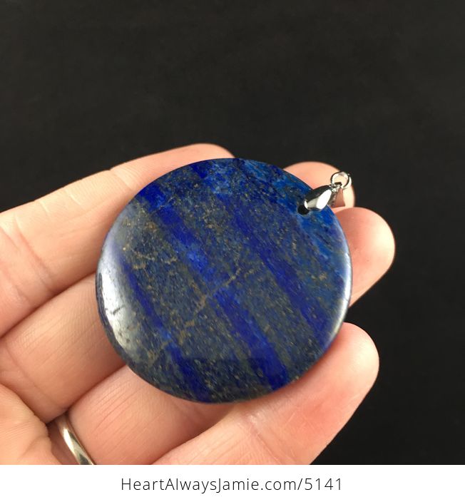 Circle Shaped Blue Lapis Lazuli Stone Jewelry Pendant - #bUJkK4X3i78-3
