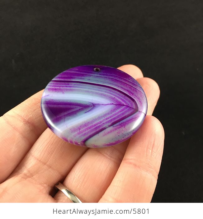 Circular Purple Agate Stone Jewelry Pendant - #l3aiPa8StgE-2