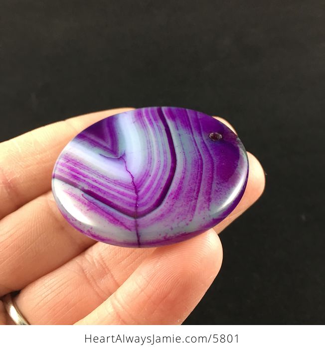 Circular Purple Agate Stone Jewelry Pendant - #l3aiPa8StgE-3