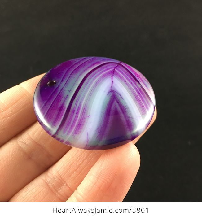 Circular Purple Agate Stone Jewelry Pendant - #l3aiPa8StgE-4