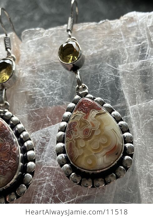Citrine and Red and Yellow Crazy Lace Agate Stone Jewelry Earrings - #cAHGOl6gFlI-4