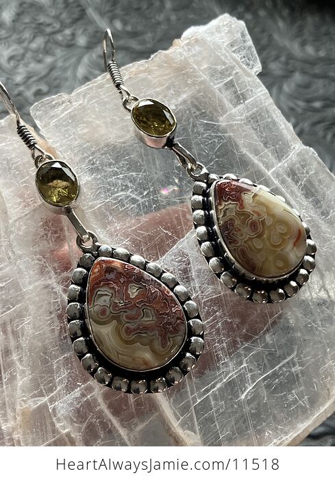 Citrine and Red and Yellow Crazy Lace Agate Stone Jewelry Earrings - #cAHGOl6gFlI-3