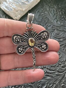 Citrine Dragonfly Stone Jewelry Crystal Pendant #Mjf2QvawCqA