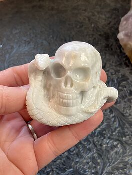 Cobra Snake and Skull Crystal Carving #6MVEWDENRfU